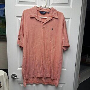 Ralph Lauren, Short Sleeve Polo, XL, Orange Stripes, Dry fit material
